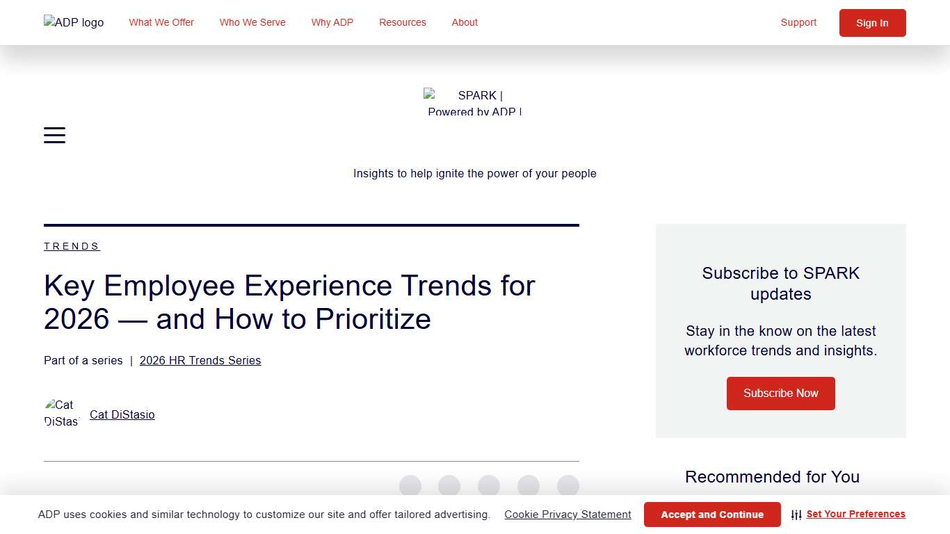Key Employee Experience Trends for 2026 — and How to Prioritize SPARK Blog ADP